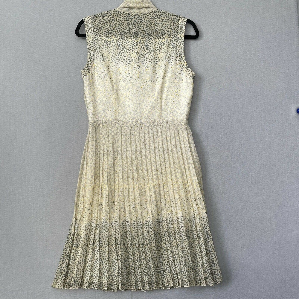 Antonio Melani Floral Neck Bow Pleated Dress